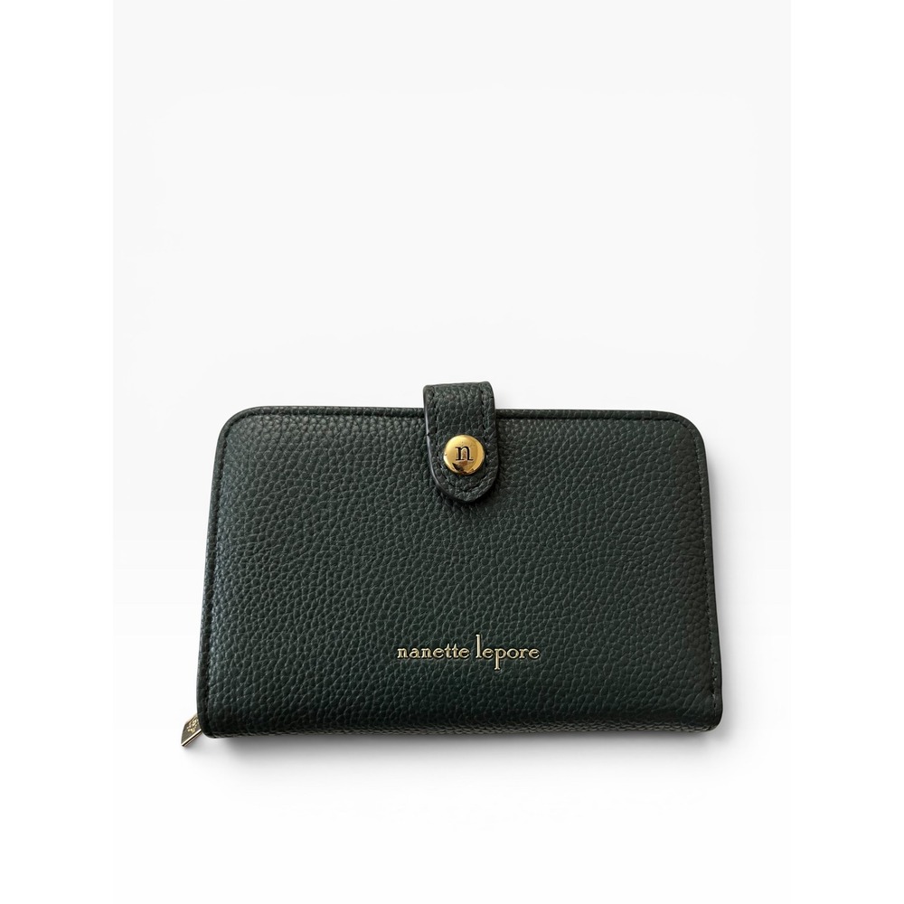 Nanette Lepore Bifold Pebbled Vegan Leather Wallet Sage Green